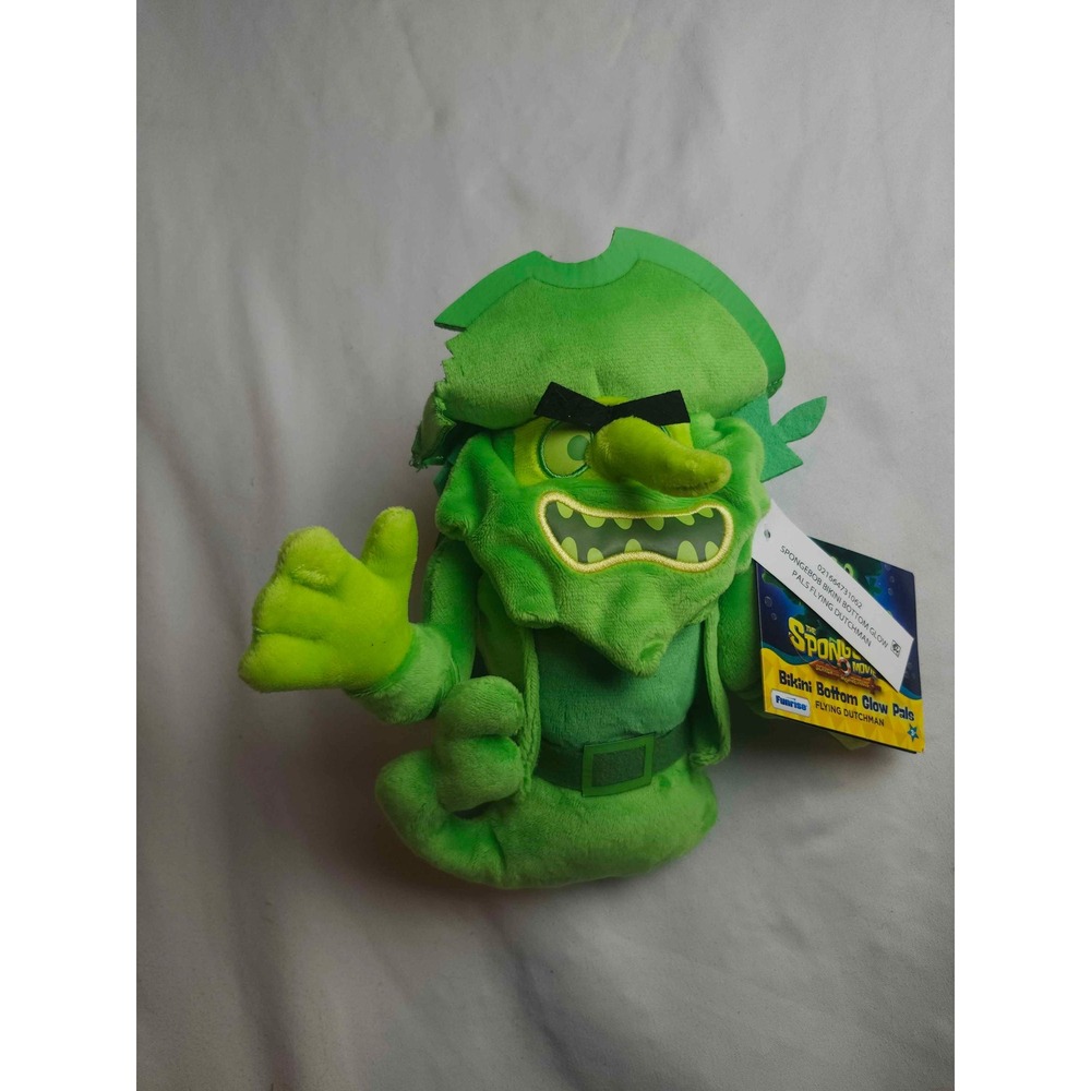 SpongeBob Movie Flying Dutchman Glow Pals Plush Funrise 7 Inch Green Ghost 73106